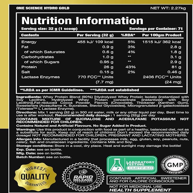 One Science Nutrition (OSN) Hydro Gold Whey Protein
