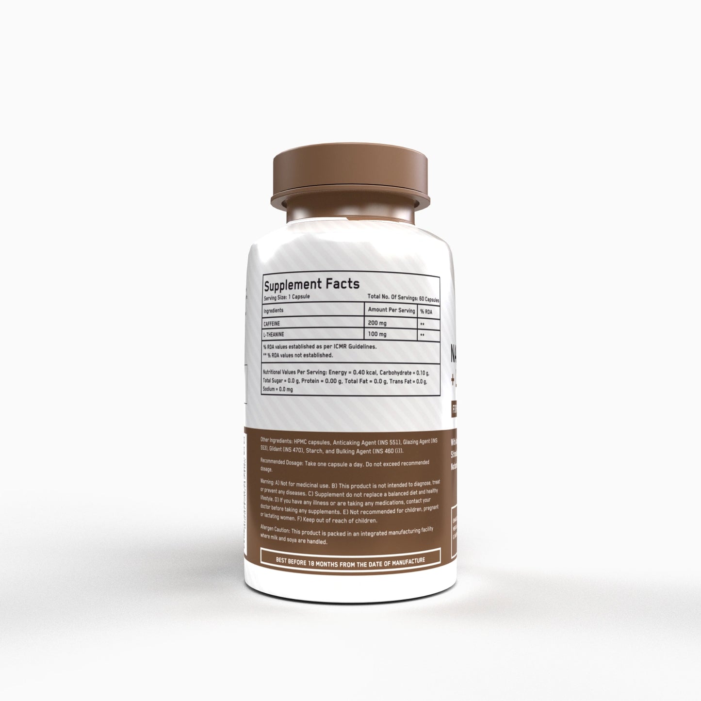 Vitaminberry Natural Caffeine + L-Theanine Capsules