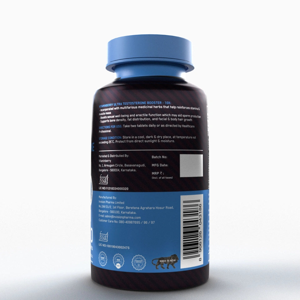 Vitaminberry Ultra Testosterone Booster - 10X Capsules