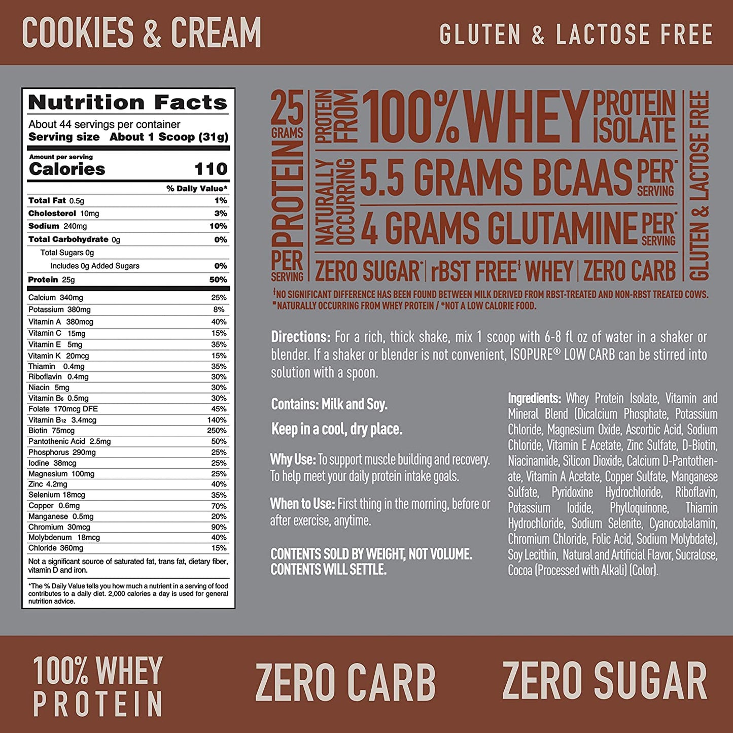 Isopure ZERO Carb 100% Whey Protein Isolate Powder