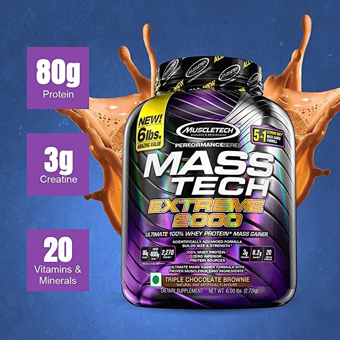 MuscleTech Performance Series Mass Tech Extreme 2000 ( Post-Workout Mass Gainer ) - Vitaminberry.com