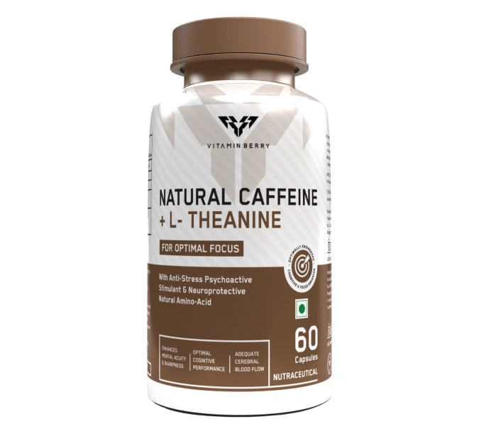Vitaminberry Natural Caffeine + L-Theanine Capsules