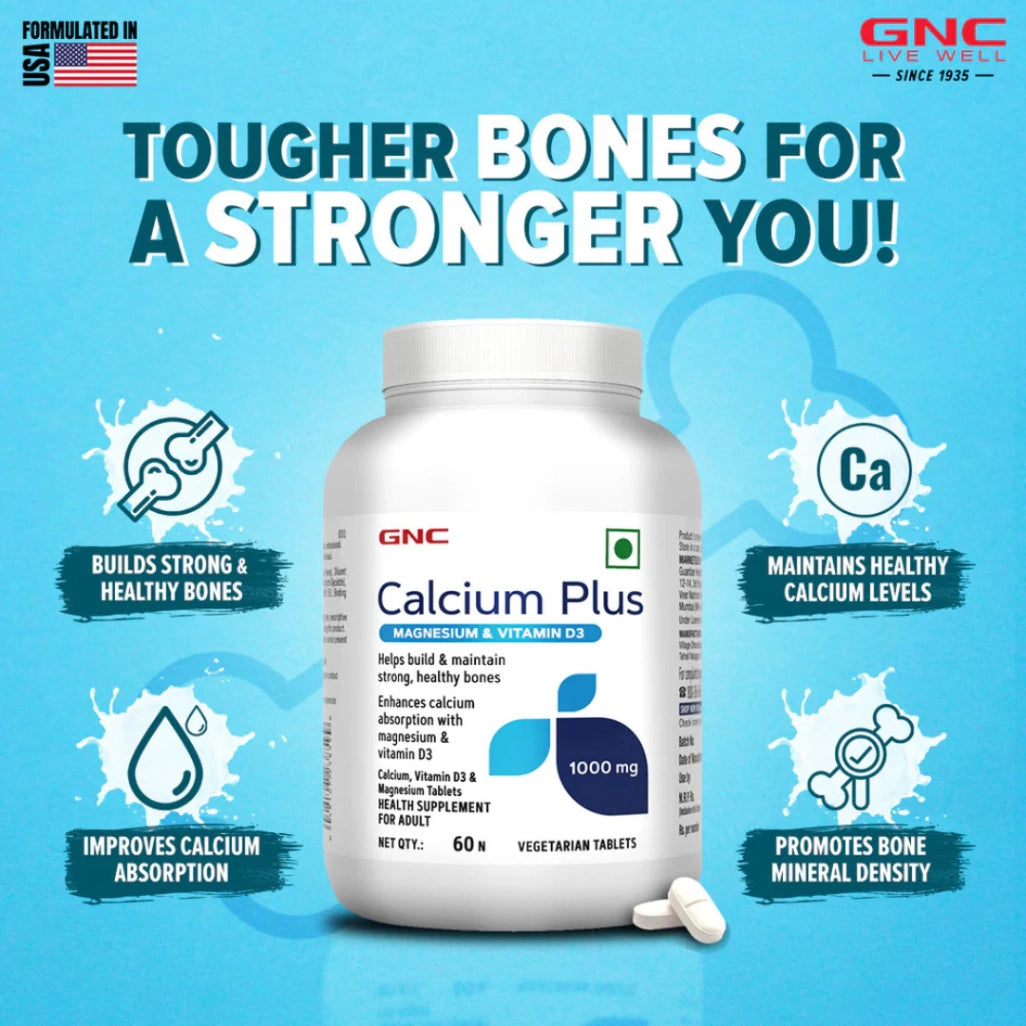 GNC Calcium Plus 1000mg with Magnesium and Vitamin D3