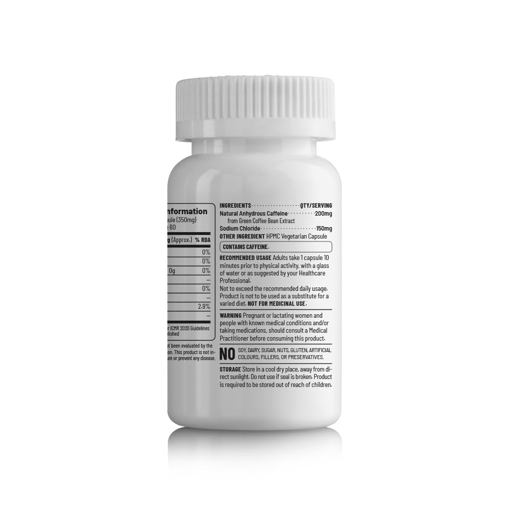 Unived Natural Caffeine Capsules 200mg