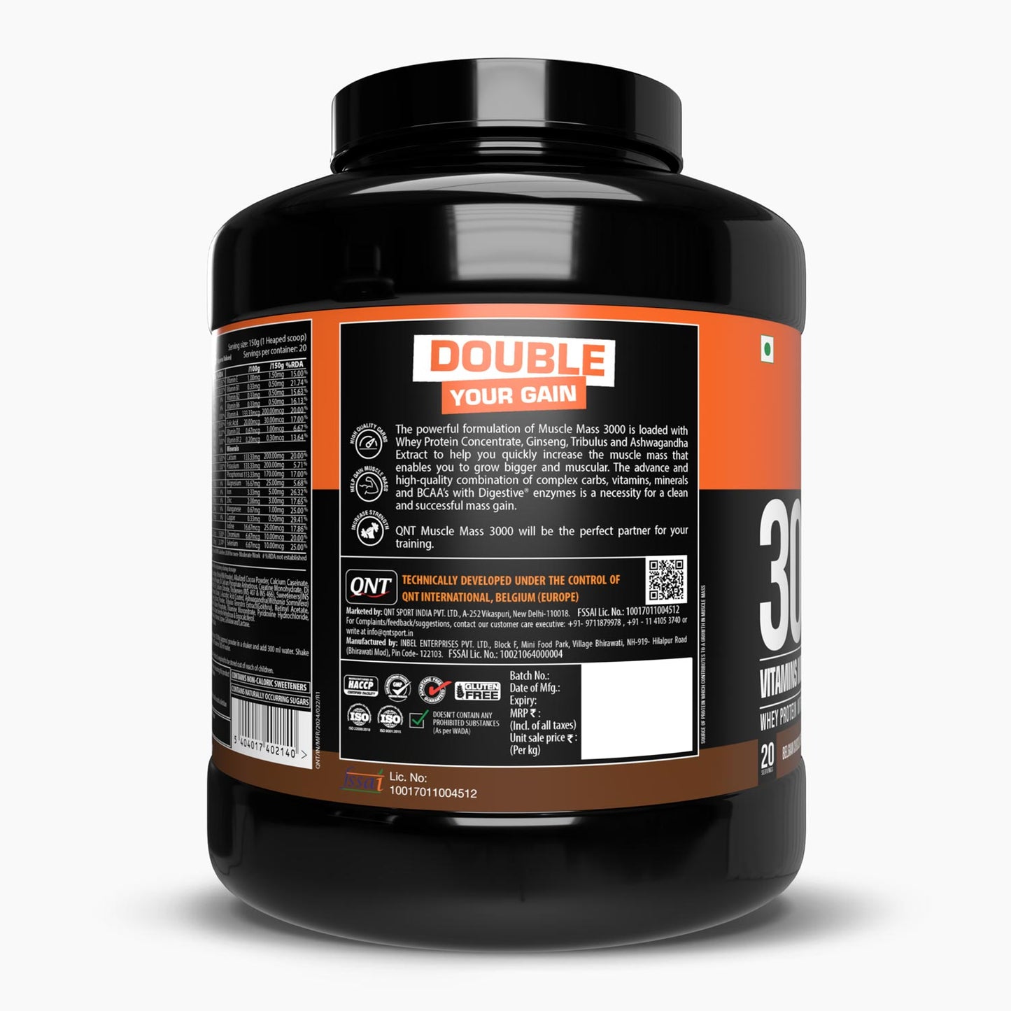 QNT Muscle Mass 3000 Weight Gainer