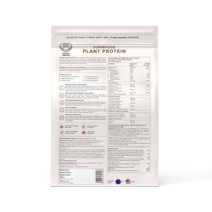 Wellbeing Nutrition Organic Vegan Plant Protein Isolate