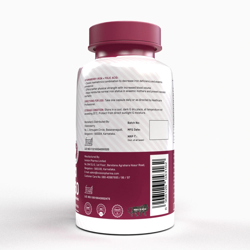 Vitaminberry Iron + Folic Acid Capsules