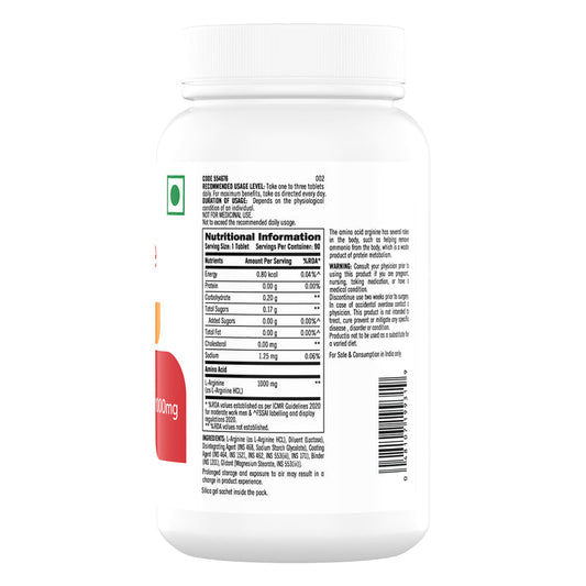 GNC L- Arginine 1000mg-(90 tablets)