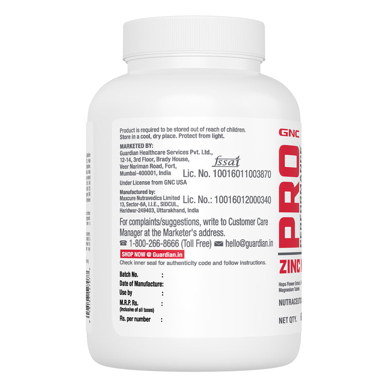 GNC Pro Performance Zinc Magnesium Amino Complex -(60 tablets)