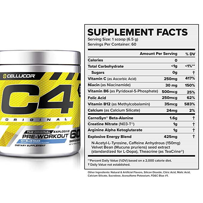 Cellucour C4  Pre Workout (60 Servings , 390 Grams)