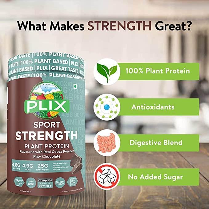 PLIX Strength Vegan Post Workout Plant based Protein Powder - Vitaminberry.com